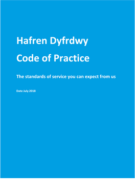 Hafren Dyfrdwy Code of Practice