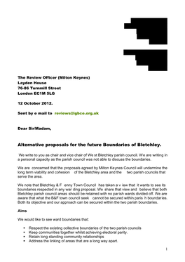 Alternative Proposals for the Future Boundaries of Bletchley