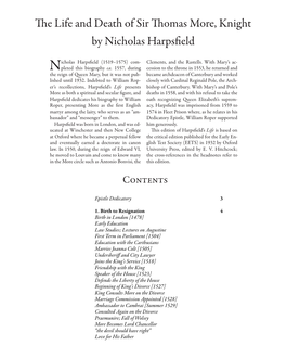 The Life and Death of Sir Thomas More, Knight by Nicholas Harpsfield