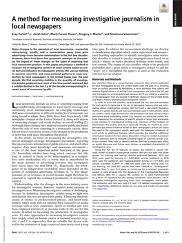 A Method for Measuring Investigative Journalism in Local Newspapers