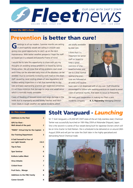 Prevention Is Better Than Cure! Stolt Vanguard