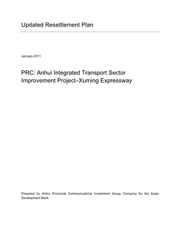 PRC: Anhui Integrated Transport Sector Improvement Project–Xuming Expressway