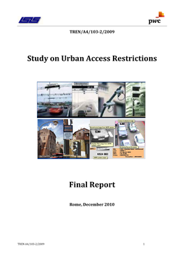 Study on Urban Access Restrictions Final Report