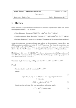 Lecture 3: Instructor: Rafael Pass Scribe: Ashwinkumar B
