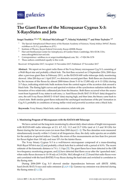 The Giant Flares of the Microquasar Cygnus X-3: X-Raysstates and Jets