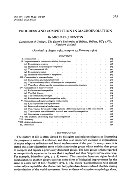 Progress and Competition in Macroevolution