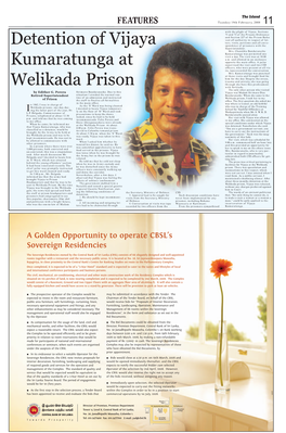 Detention of Vijaya Kumaratunga at Welikada Prison