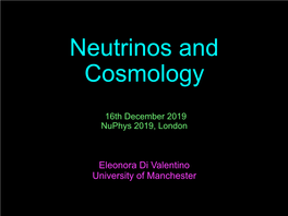 Neutrinos and Cosmology