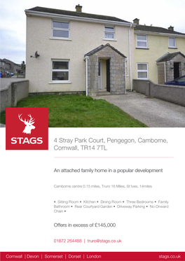 4 Stray Park Court, Pengegon, Camborne, Cornwall, TR14 7TL