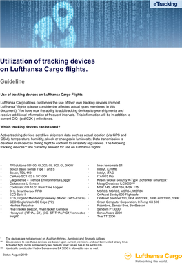 Utilization of Tracking Devices on Lufthansa Cargo Flights