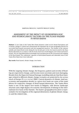 Assessment of the Impact of Geomorphologic and Hydroclimatic Factors on the Flood Hazard in River Basins