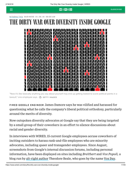 The Dirty War Over Diversity Inside Google | WIRED