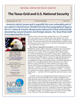 The Texas Grid and U.S. National Security