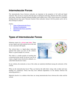 Intermolecular Forces