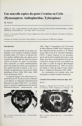 Hymenoptera: Anthophoridae, Xylocopinae)