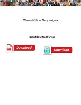 Warrant Officer Navy Insignia