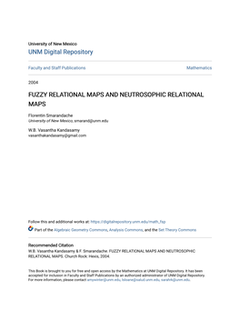 Fuzzy Relational Maps and Neutrosophic Relational Maps