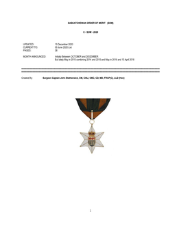 Saskatchewan Order of Merit (Som)