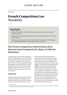 French Competition Law Newsletter, October 2020