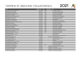 Termine Im Abschnitt Neulengbach 2021