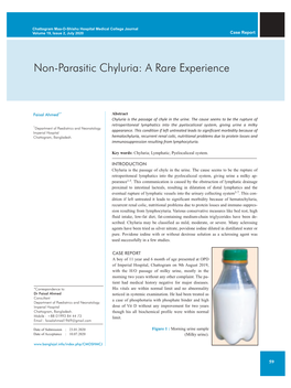 Non-Parasitic Chyluria: a Rare Experience