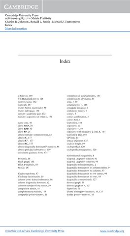 Cambridge University Press 978-1-108-47871-7 — Matrix Positivity Charles R