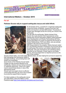 International Matters – October 2015 ………………………………………………………………………………………….…… for All