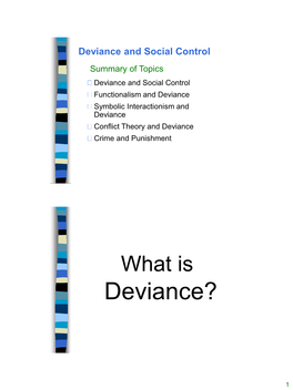 Deviance and Social Control