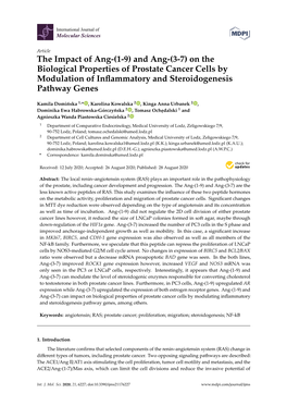 On the Biological Properties of Prostate Cancer Cells by Modulation of Inﬂammatory and Steroidogenesis Pathway Genes