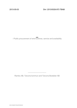 Public Procurement of Wind Turbines, Service and Availability