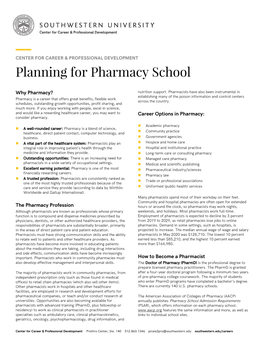 Planning for Pharmacy School