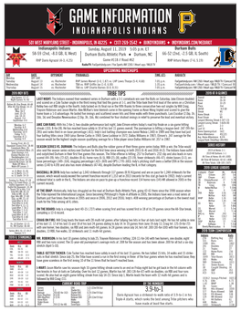 Game Information Indianapolis Indians