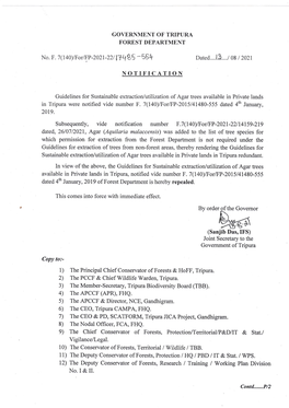 Notification Regarding Guidelines For