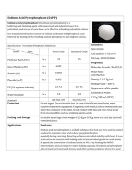 Sodium Acid Pyrophosphate (SAPP)