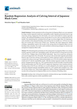 Random Regression Analysis of Calving Interval of Japanese Black Cows
