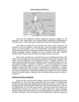 India-Philippines Relations India and the Philippines Formally Established