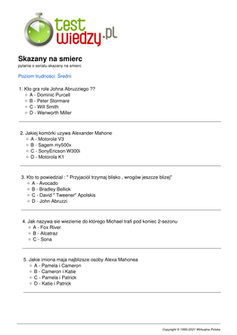 Skazany Na Smierc Pytania O Serialu Skazany Na Smierc