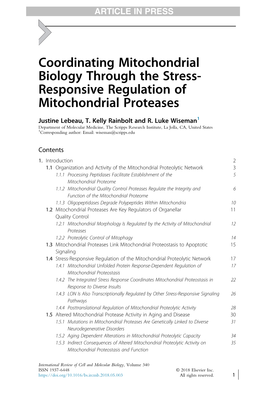 Responsive Regulation of Mitochondrial Proteases