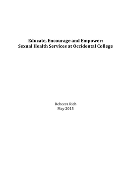 Educate, Encourage and Empower: Sexual Health Services at Occidental College