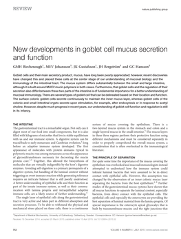 New Developments in Goblet Cell Mucus Secretion and Function