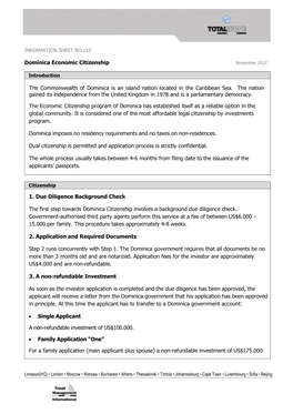 Dominica Economic Citizenship November 2013