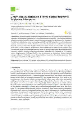 Ultraviolet Irradiation on a Pyrite Surface Improves Triglycine Adsorption