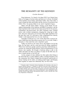 The Humanity of Ted Kennedy