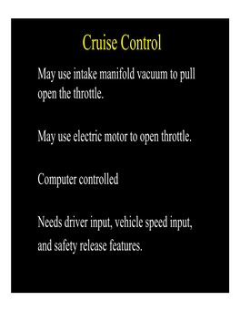 Cruise Control and Air Bags