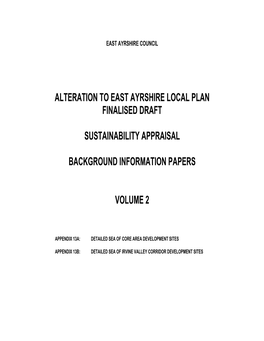 Alteration to East Ayrshire Local Plan 2