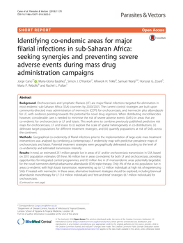 Identifying Co-Endemic Areas for Major Filarial Infections in Sub-Saharan