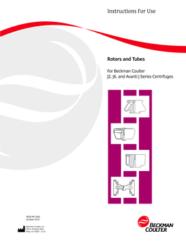 Rotors & Tubes for Beckman J Series Centrifuges