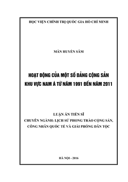 Luận Án Tiến Sĩ Chuyên Ngành: Lịch Sử Phong Trào Cộng Sản, Công Nhân Quốc Tế Và Giải Phóng Dân Tộc