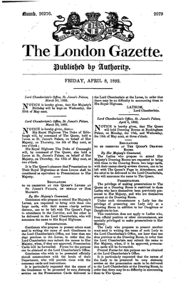 The London Gazette. Fop &Ut|Jortt£V