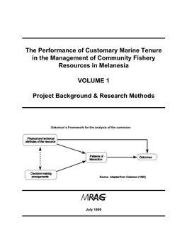 The Performance of Customary Marine Tenure in the Management of Community Fishery Resources in Melanesia